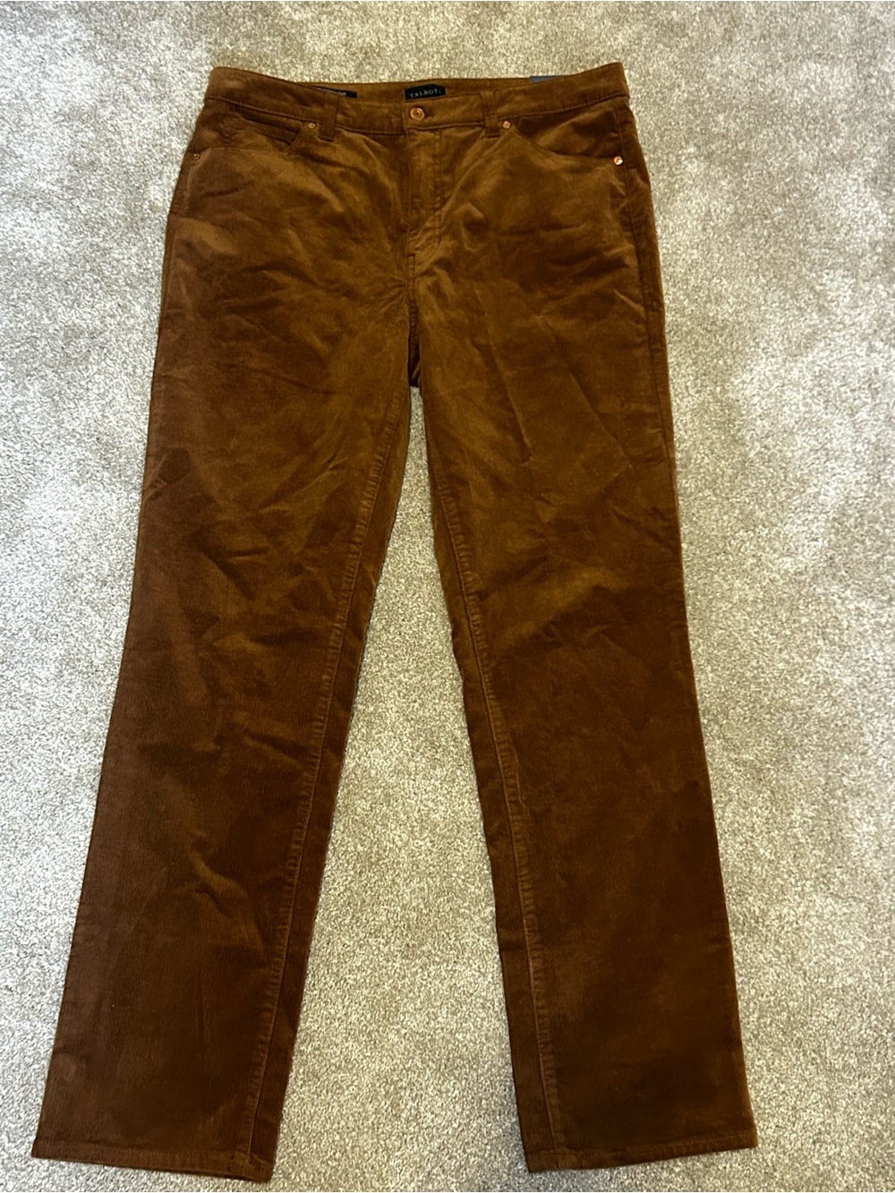 NWT Talbots Brown Corduroy Straight Leg Pants Size 12 - Picture 2 of 10